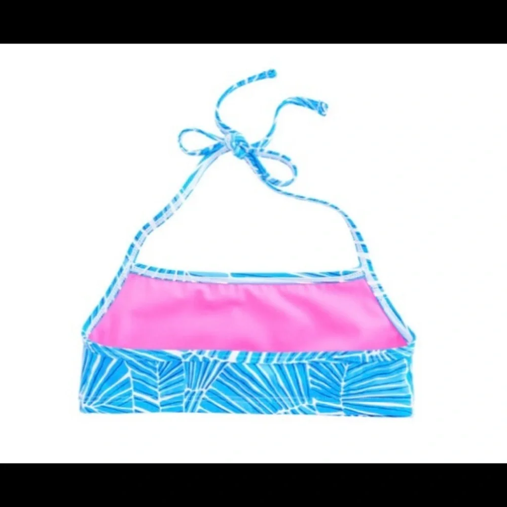 Vineyard Vines Abstract Leaf Halter Bikini Top Girl’s size Small